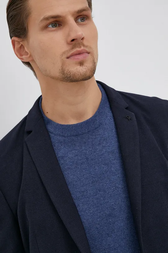 тёмно-синий Пиджак с примесью шерсти Calvin Klein