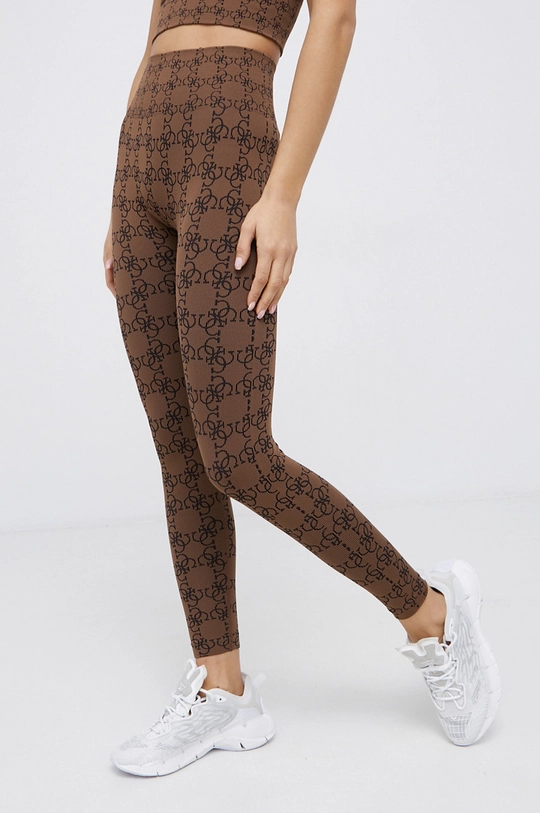 brązowy Guess Legginsy Damski