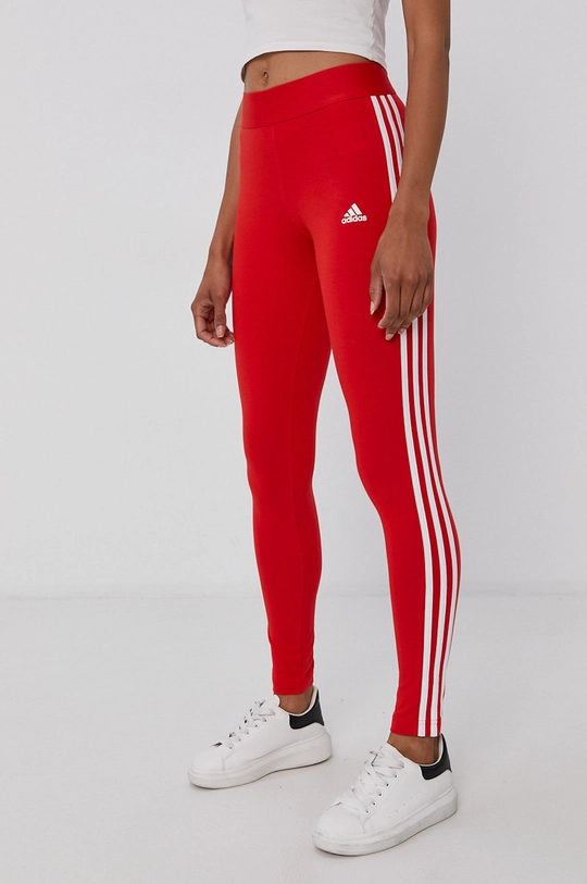 czerwony adidas Legginsy H07772 Damski