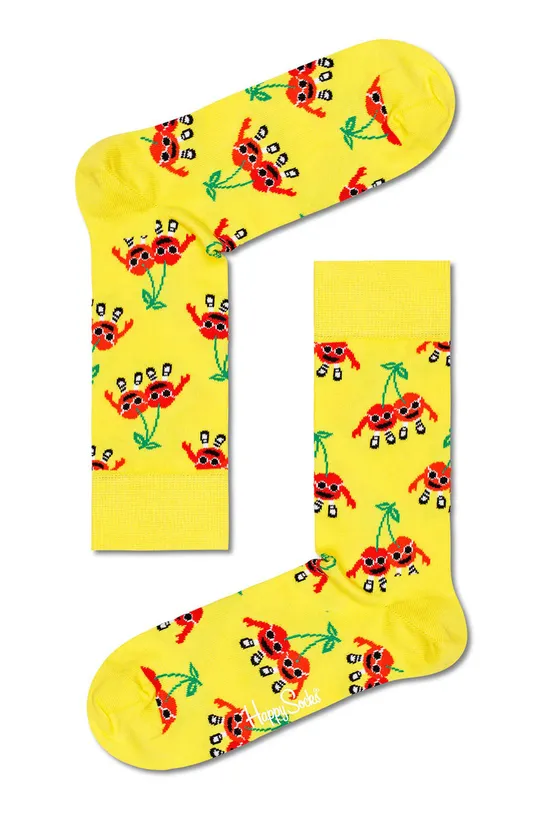 żółty Happy Socks Skarpetki Cherry Mates Damski