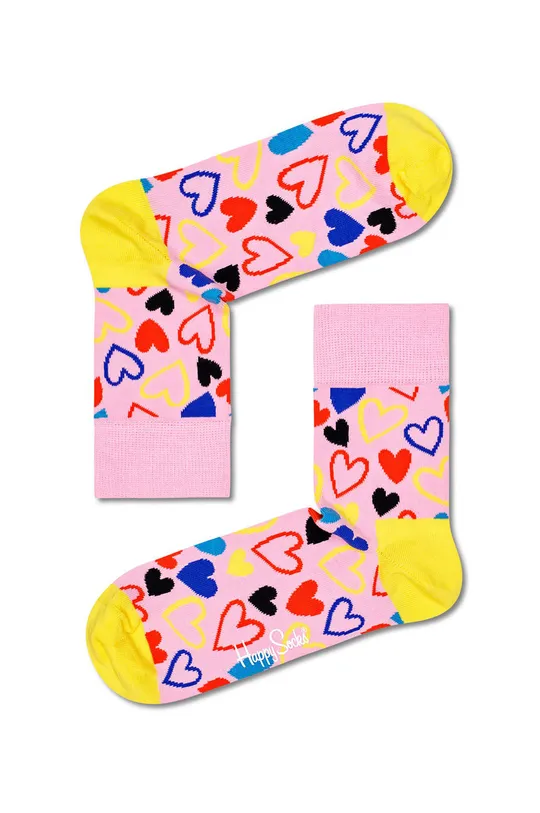 ružová Ponožky Happy Socks I Heart U Half Crew Sock Dámsky
