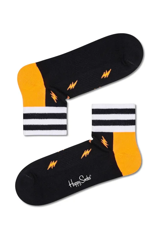 čierna Ponožky Happy Socks Small Flash 1/4 Crew Dámsky