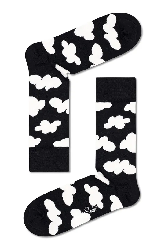 πολύχρωμο Κάλτσες Happy Socks Black And White (4-Pack)