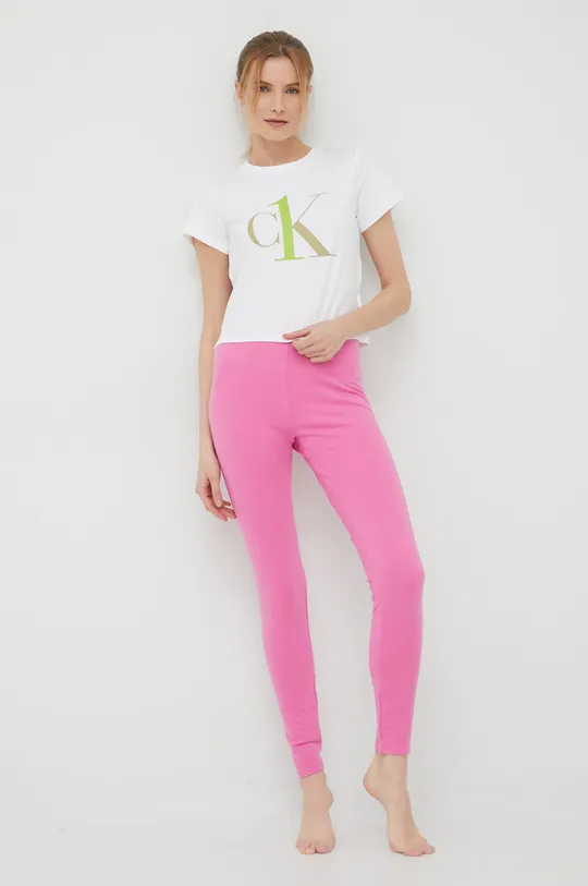 Calvin Klein Underwear legginsy piżamowe różowy