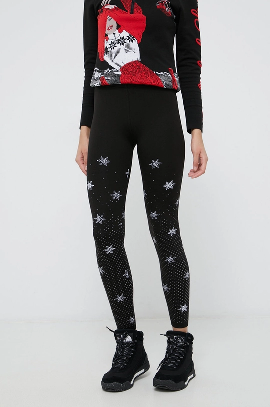 czarny Newland Legginsy Damski