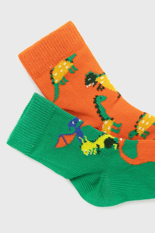 Happy Socks - Detské ponožky Kids Dinos (2-pak) oranžová
