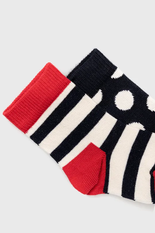 Дитячі шкарпетки Happy Socks Stripe (2-Pack) темно-синій