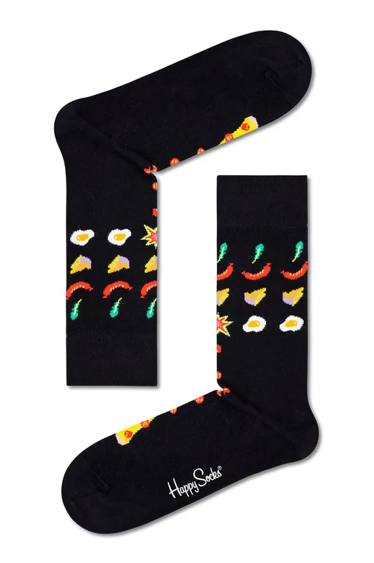 crna Čarape Happy Socks Pizza Invaders Muški