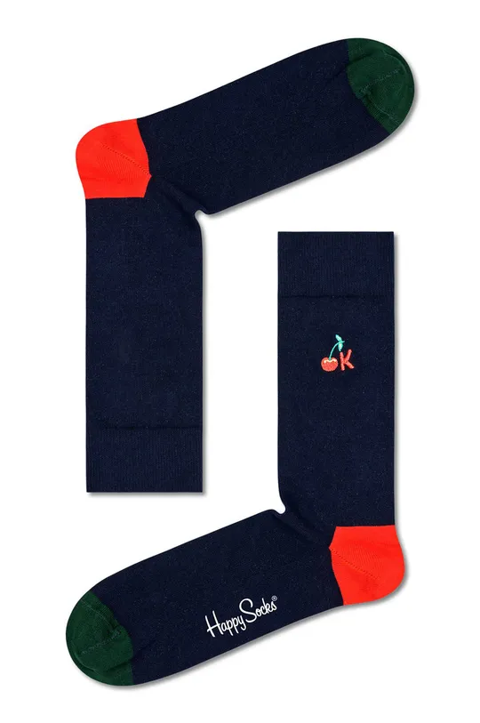 fialová Ponožky Happy Socks Embroidery Its Ok Pánsky