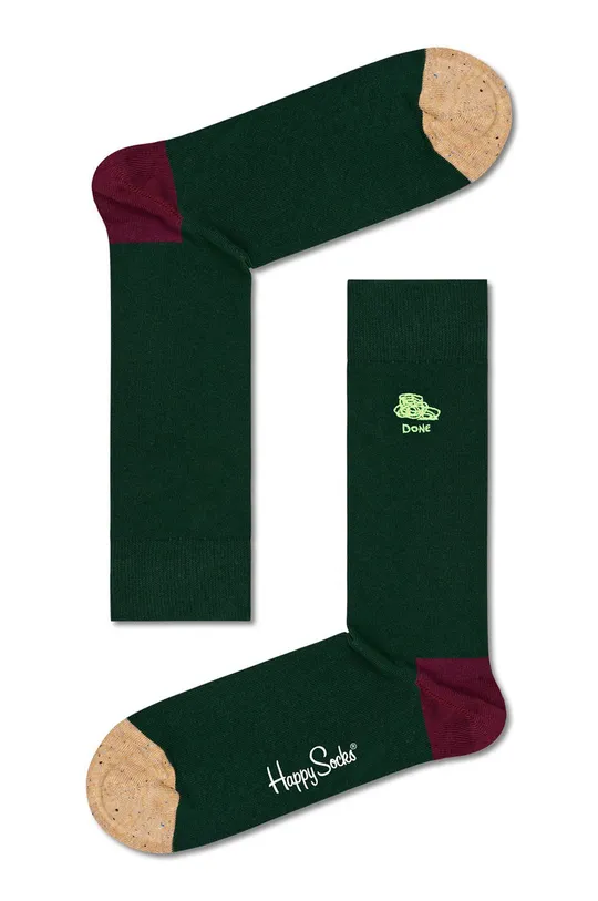 zelená Ponožky Happy Socks Embroidery Done Pánsky