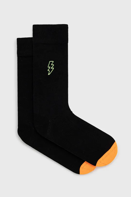 čierna Ponožky Happy Socks Embroidery Lightning Pánsky