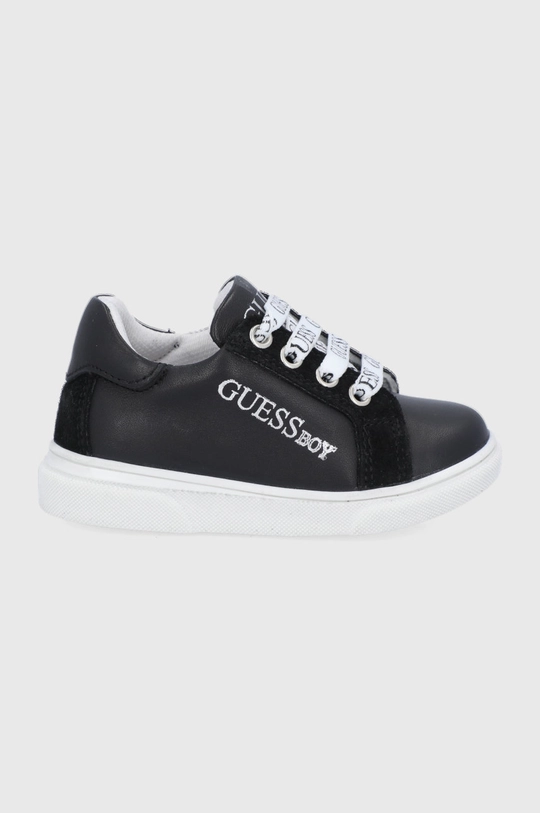 czarny Guess Buty skórzane dziecięce Chłopięcy