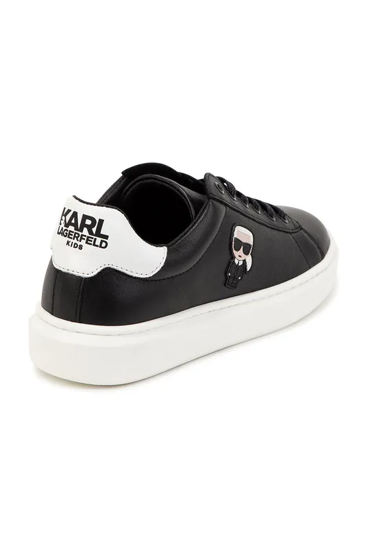 čierna Detské kožené topánky Karl Lagerfeld