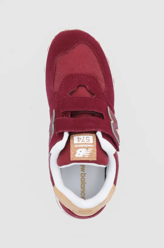 burgundské Detské semišové topánky New Balance PV574AD1