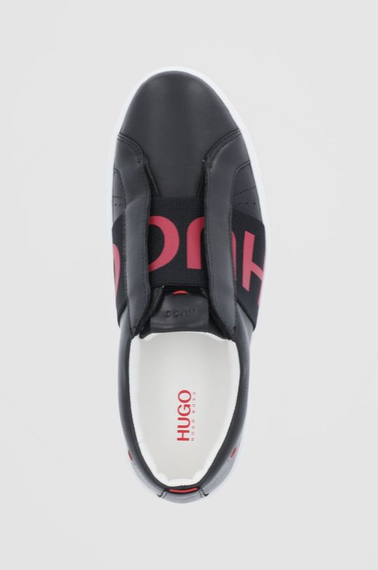 černá Kožené boty Hugo