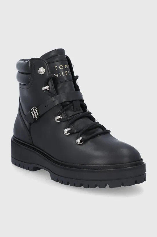 Tommy Hilfiger Workery skórzane czarny