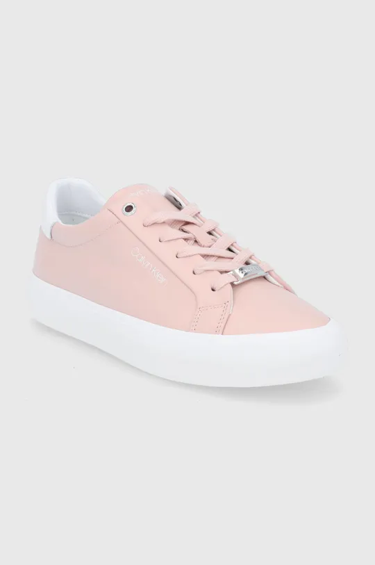 Кожаные ботинки Calvin Klein розовый