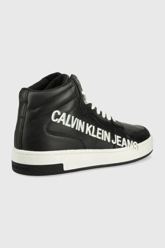Kožené tenisky Calvin Klein Jeans čierna