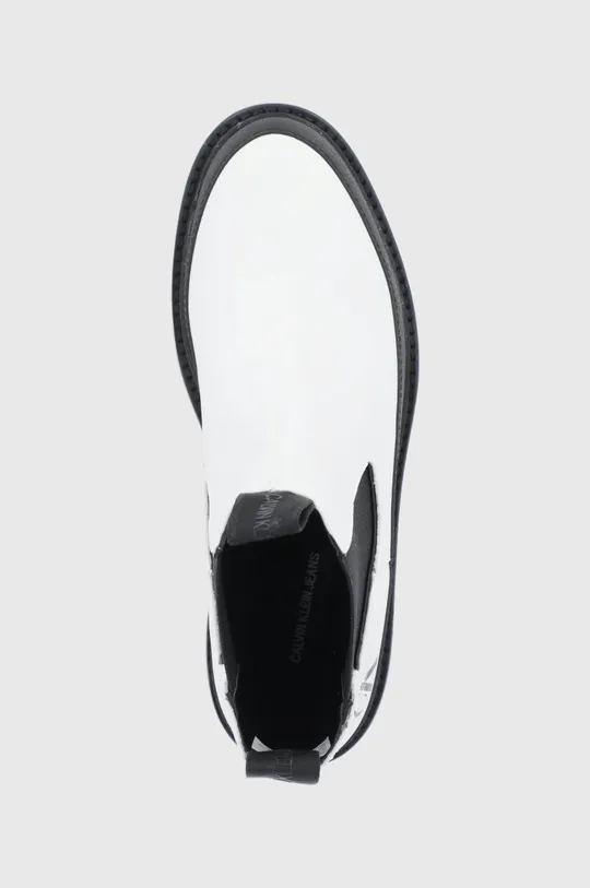 λευκό Δερμάτινες μπότες Τσέλσι Calvin Klein Jeans