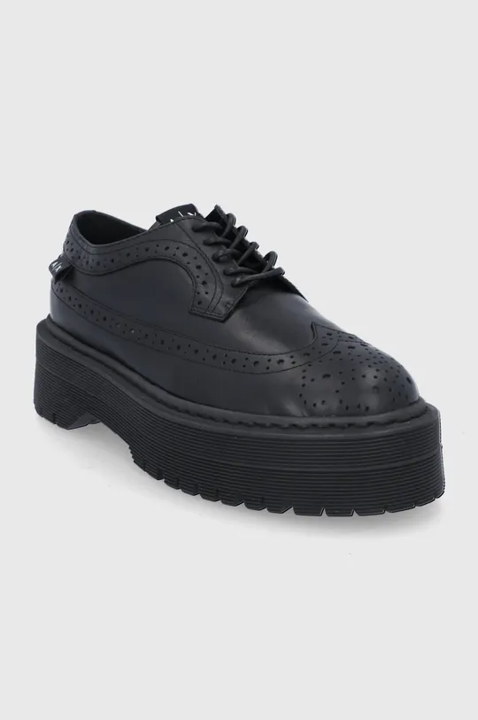 Шкіряні туфлі Armani Exchange чорний