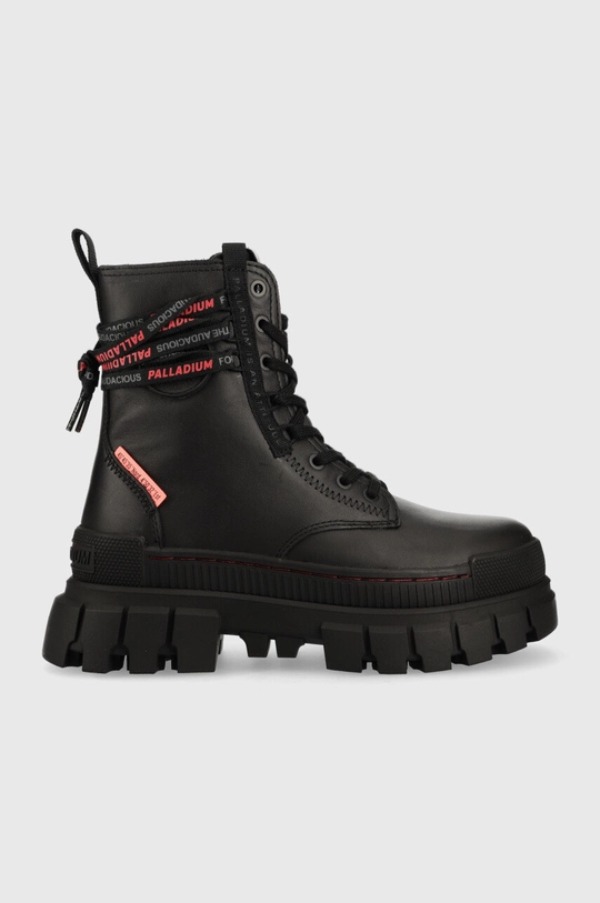 czarny Palladium botki skórzane REVOLT BOOT LTH Damski