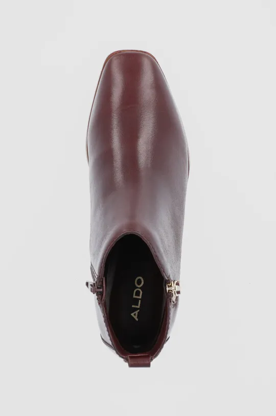 burgundské Kožené členkové topánky Aldo