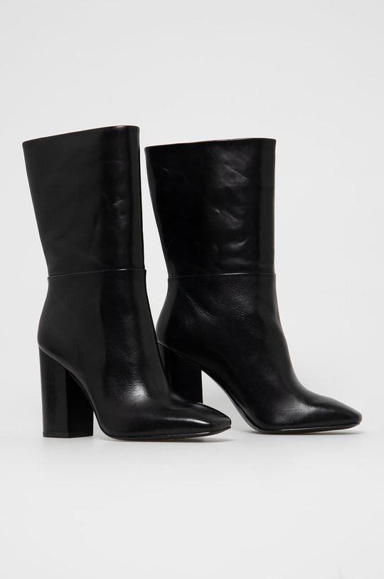 Kožené kotníkové boty Calvin Klein černá