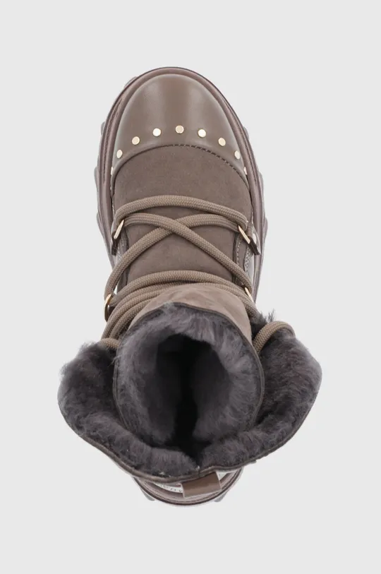 καφέ Δερμάτινες μπότες χιονιού Inuikii