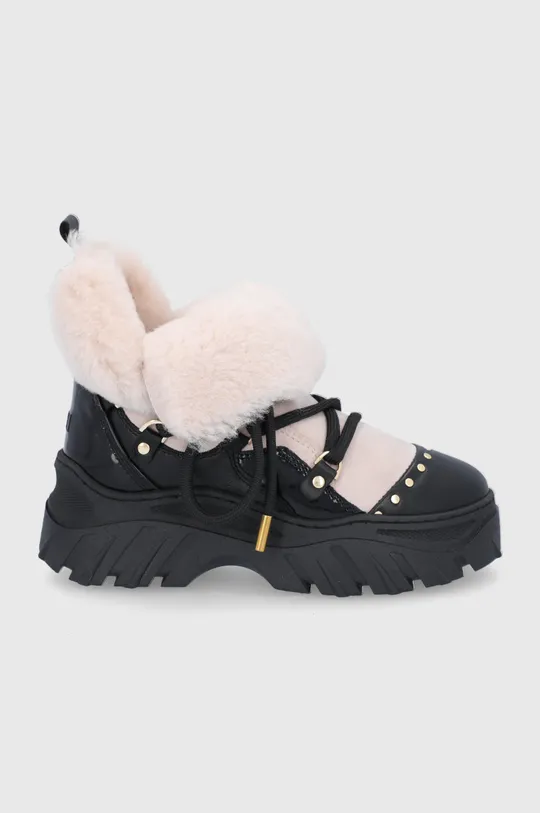 μαύρο Δερμάτινες μπότες χιονιού Inuikii Γυναικεία