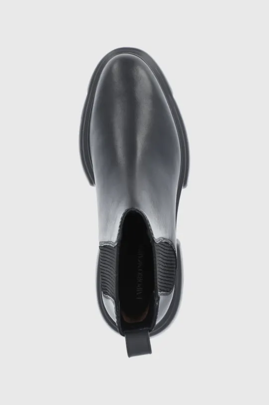 čierna Kožené topánky Chelsea Emporio Armani