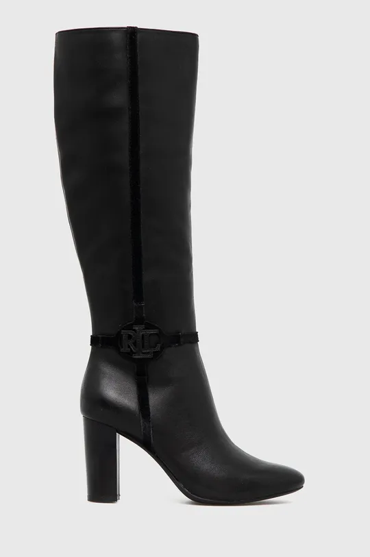 μαύρο Δερμάτινες μπότες Lauren Ralph Lauren Γυναικεία