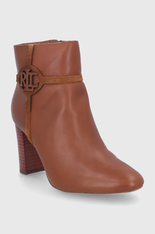 Шкіряні черевики Lauren Ralph Lauren коричневий