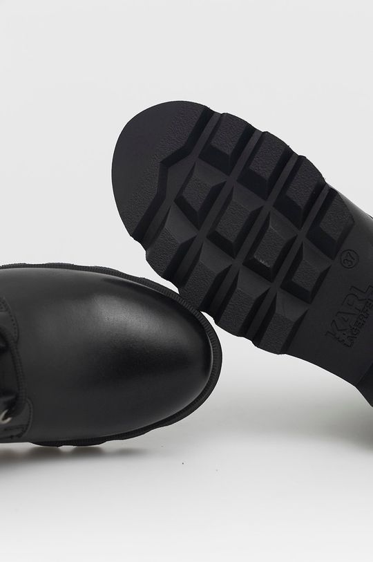 černá Kožené kotníkové boty Karl Lagerfeld