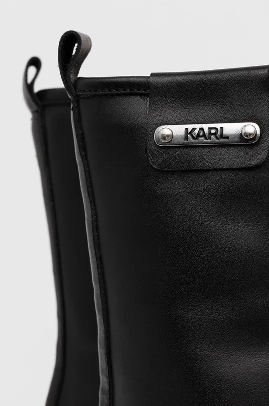 czarny Karl Lagerfeld Workery skórzane KL41670.Black.Lthr