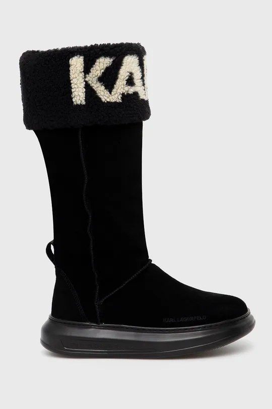 crna čizme za snijeg od brušene kože Karl Lagerfeld Kapri Kosi Ženski