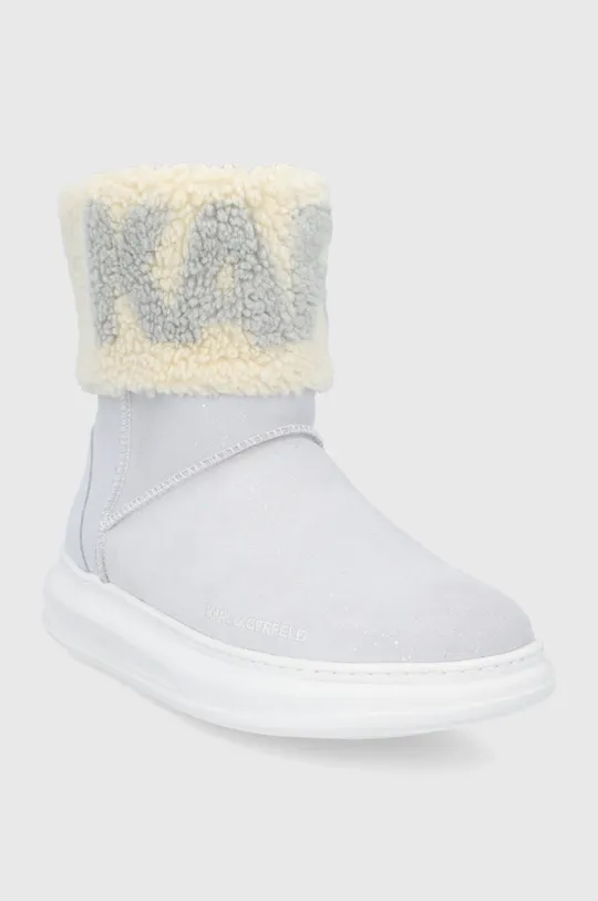 čizme za snijeg od brušene kože Karl Lagerfeld siva