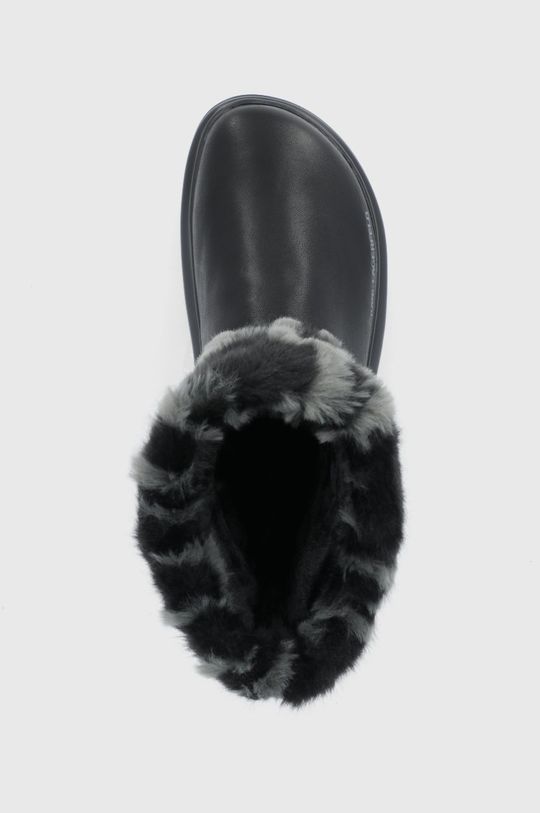 czarny Karl Lagerfeld Śniegowce skórzane
