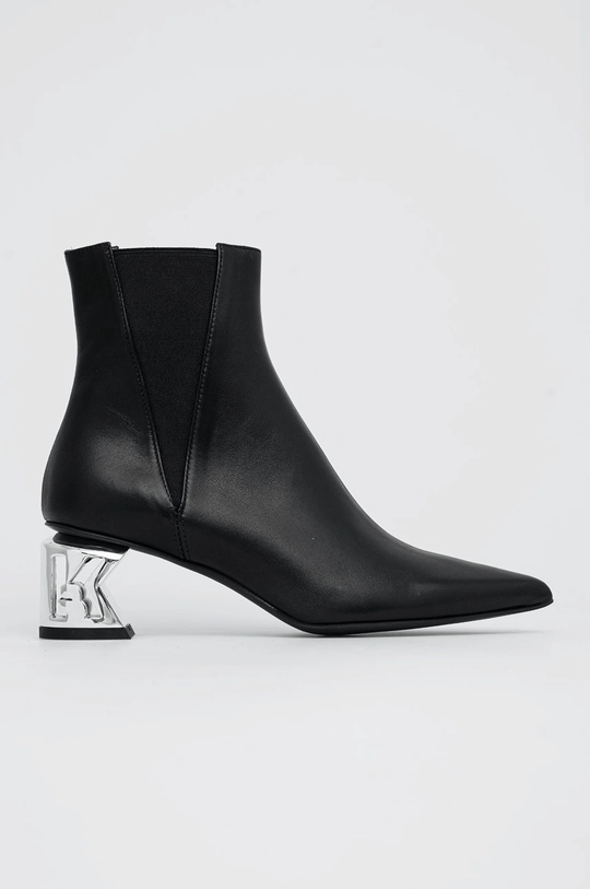 czarny Karl Lagerfeld Sztyblety skórzane KL30641.Black.Lthr Damski