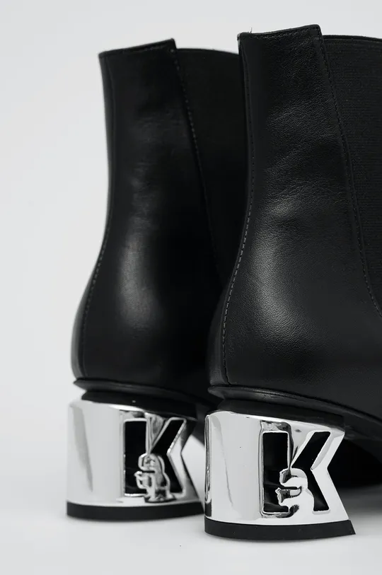 Karl Lagerfeld Sztyblety skórzane KL30641.Black.Lthr Cholewka: Skóra naturalna, Wnętrze: Materiał syntetyczny, Skóra naturalna, Podeszwa: Materiał syntetyczny