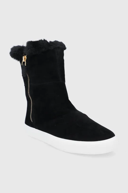 Semišové topánky Lauren Ralph Lauren čierna