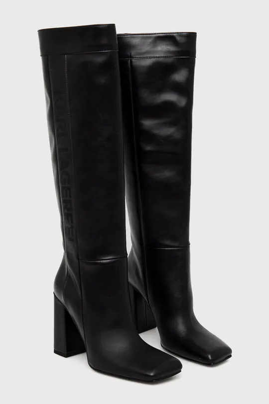 Δερμάτινες μπότες Karl Lagerfeld LAVINIA II μαύρο