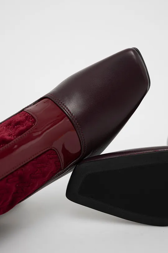 burgundské Kožené členkové topánky Karl Lagerfeld