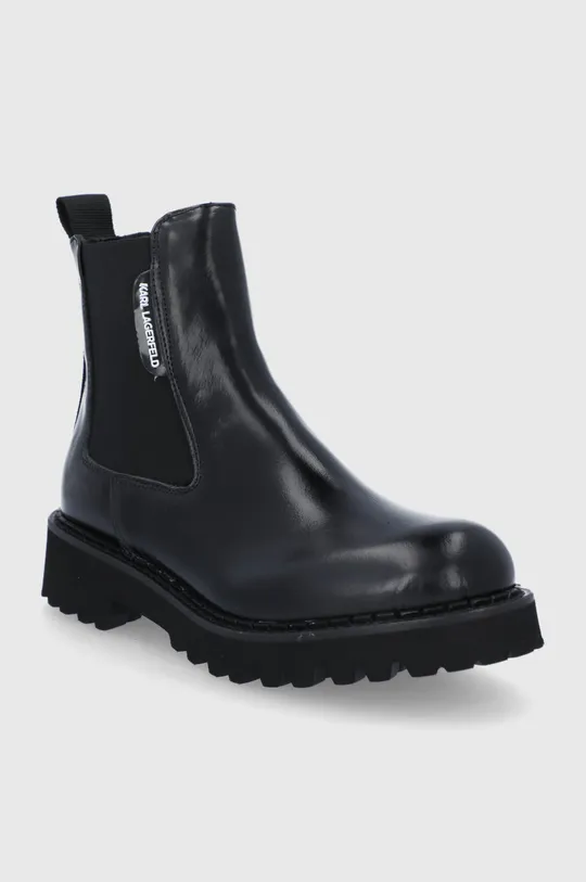 Δερμάτινες μπότες Τσέλσι Karl Lagerfeld μαύρο