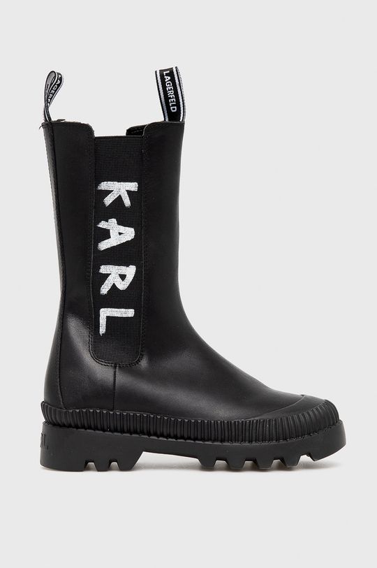 čierna Kožené topánky Chelsea Karl Lagerfeld Dámsky