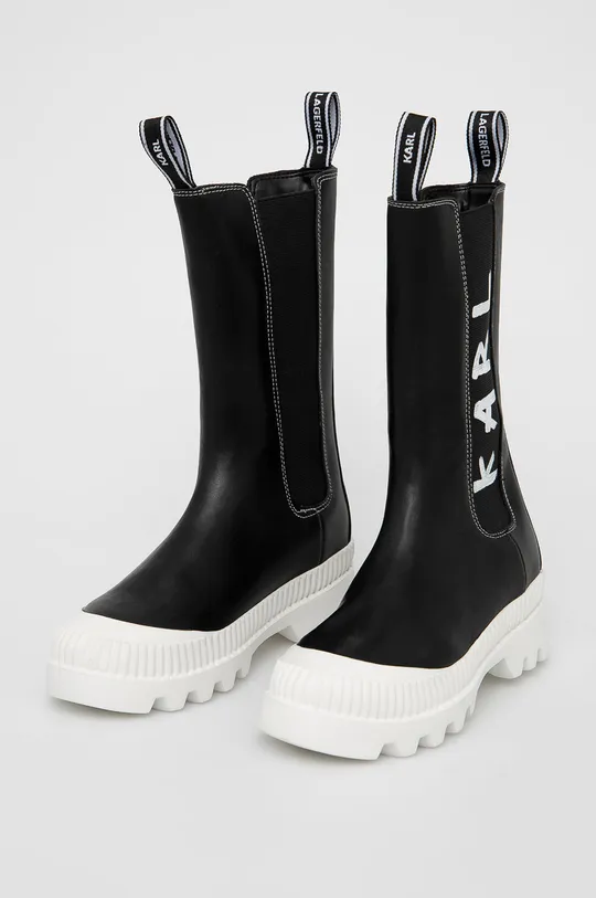 Δερμάτινες μπότες Τσέλσι Karl Lagerfeld TREKKA II μαύρο