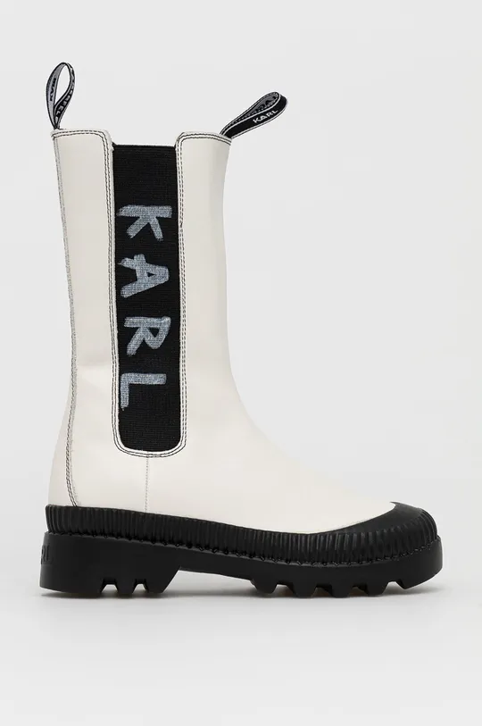 λευκό Δερμάτινες μπότες Τσέλσι Karl Lagerfeld Γυναικεία