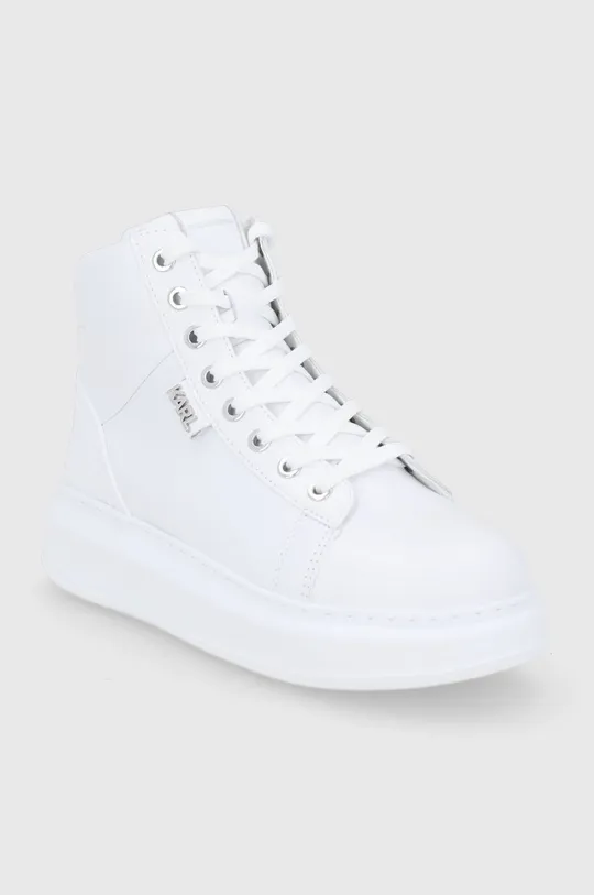 Δερμάτινα παπούτσια Karl Lagerfeld λευκό