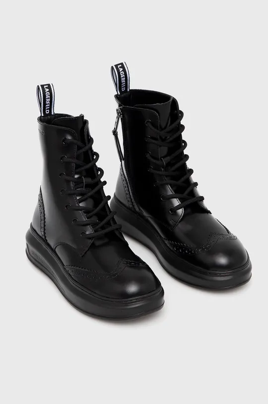 Δερμάτινες μπότες Karl Lagerfeld KAPRI μαύρο