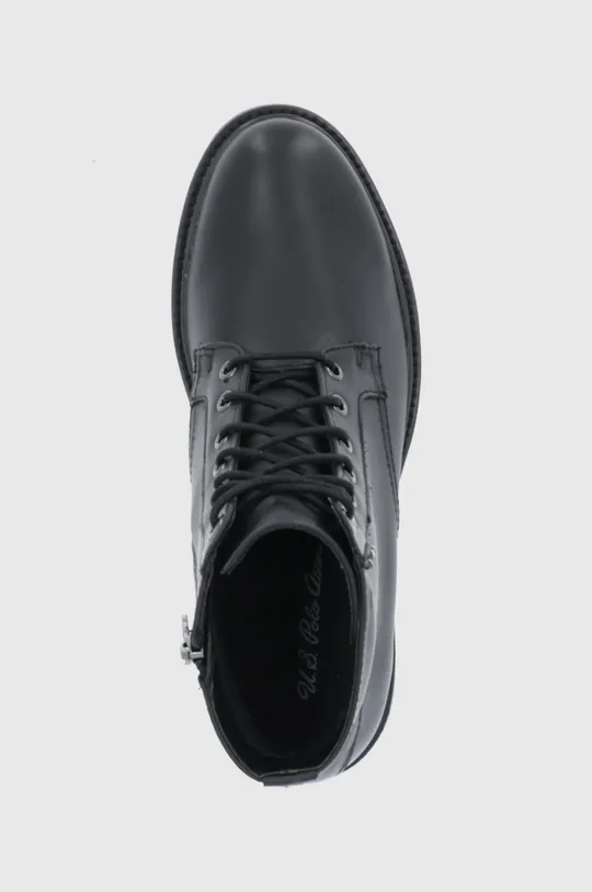 čierna Kožené členkové topánky U.S. Polo Assn.