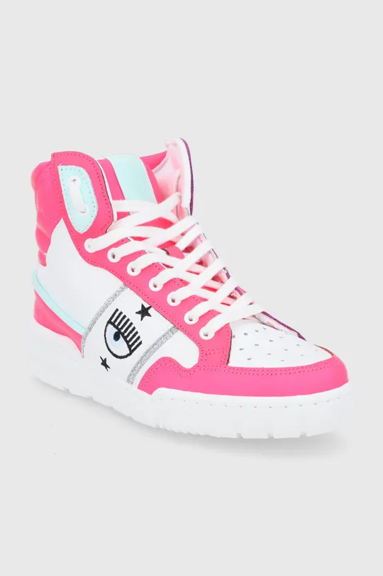 Chiara Ferragni bőr cipő High rózsaszín